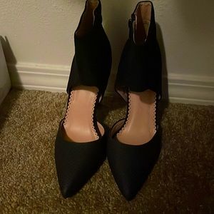 Black ankle wrapped heels